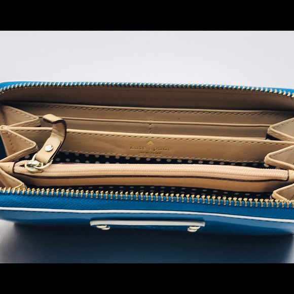 Kate Spade Wallet Blue Patent Leather 7.5”x4” - Picture 7 of 8